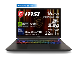 MSI ゲーミングノート Vector 16 HX AI A2XW Vector-16-HX-AI-A2XWIG-7650JP