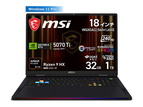 MSI MSI ゲーミングノート Raider A18 HX A8W Raider-A18-HX-A8WHG