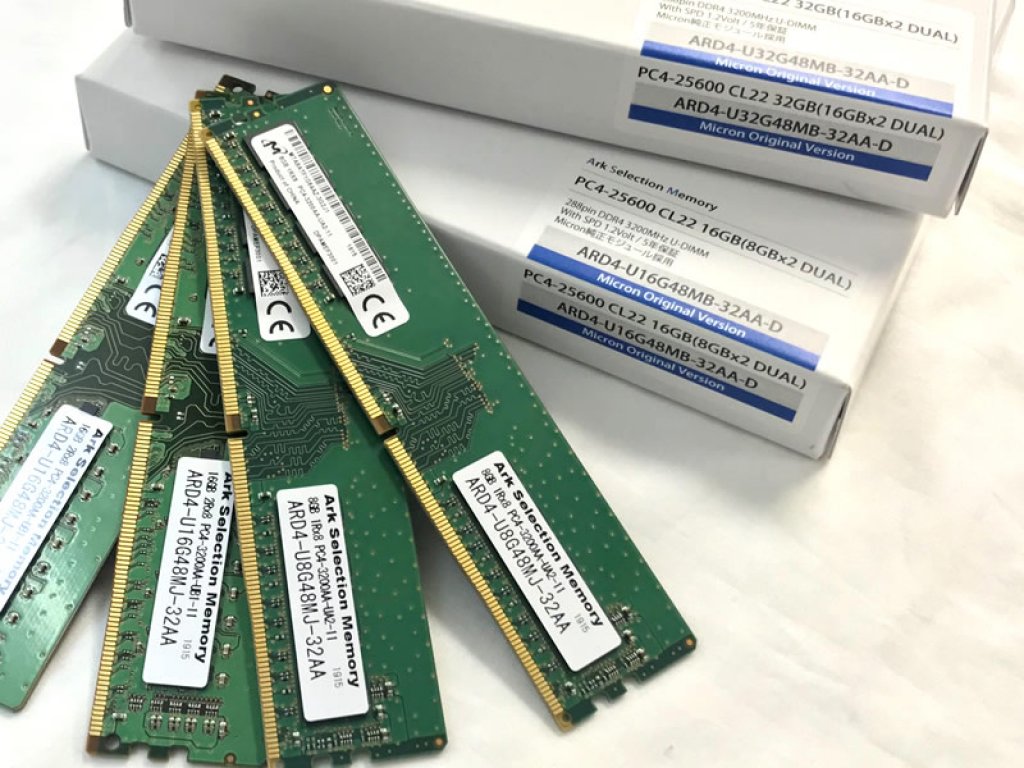 Micron 1R×8 DDR4 3200AA 16GB×1枚 Micron（マイクロン） MICRON 1RX8 PC4-3200 (DDR4-25600) 8GB 2枚組