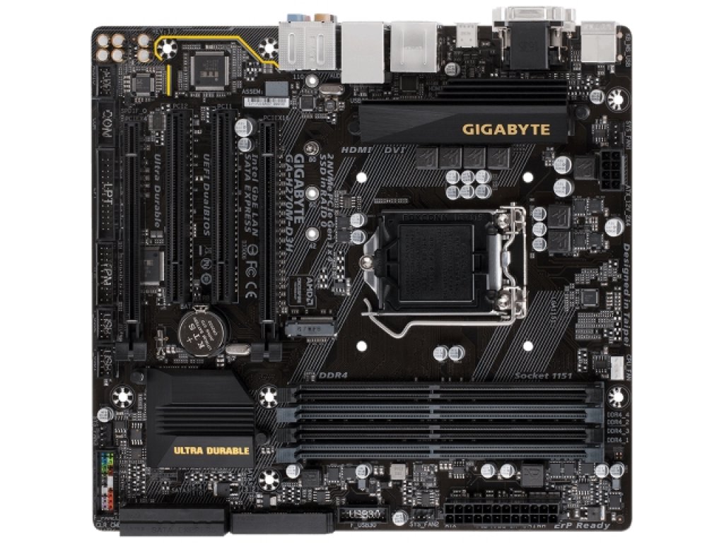 未使用 GIGABYTE MicroATXマザーボード GA-H270M-D3H GIGABYTE GA-H270M-D3H インテル 200シリーズ LGA1151対応 intel