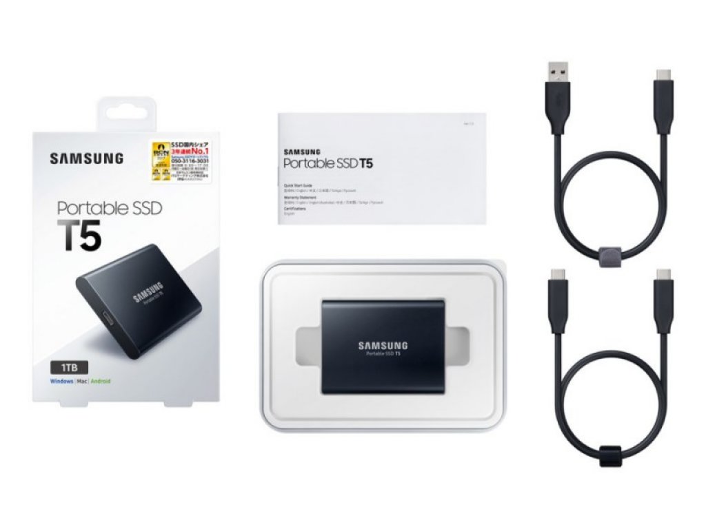 外付けハードディスク・ドライブ (2) Samsung Portable SSD 1TB MU-PA1T0B SAMSUNG MU-PA1T0B/IT Portable SSD T5 - 製品詳細 | パソコンSHOP