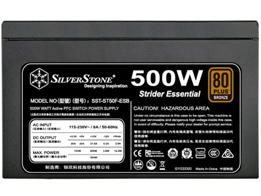 SilverStone SST-ST50F-ESB Strider Essential ATX 500W 80PLUS
