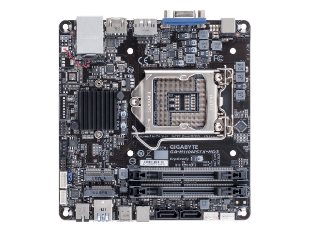 GIGABYTE GA-H110MSTX-HD3-ZK Mini-STXフォームファクタ採用! LGA1151