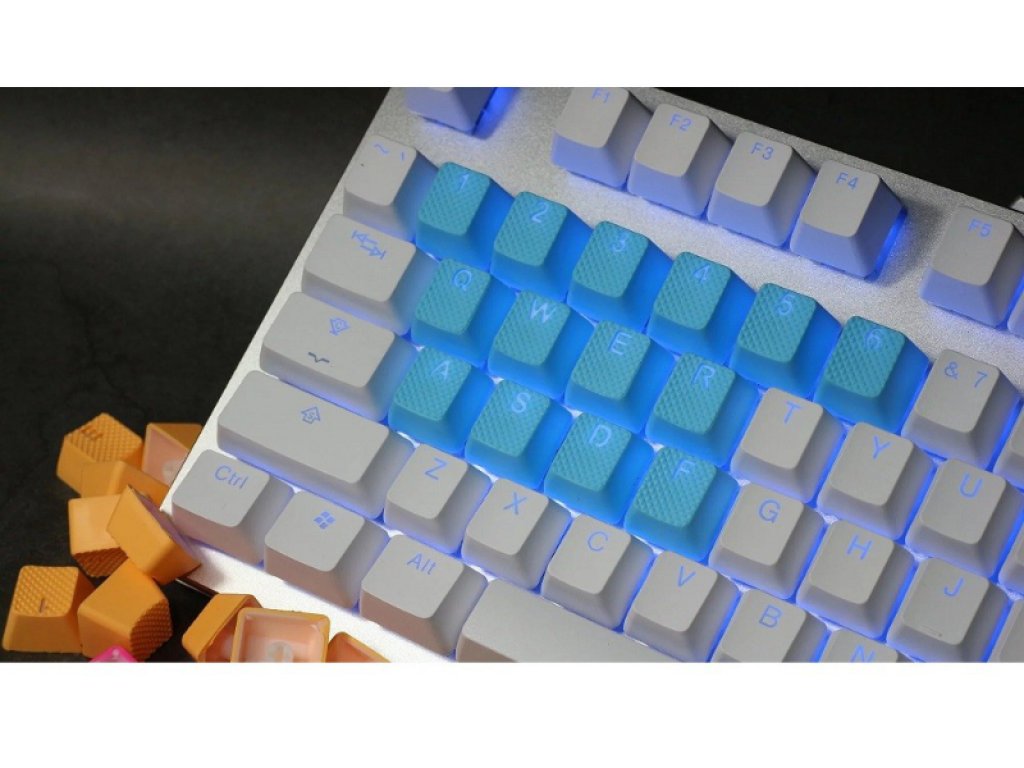 【キーキャップ】JTK Aqua keycaps (170key) Tai-Hao Tai-Hao Rubber Gaming Backlit Keycaps-18 keys Neon blue