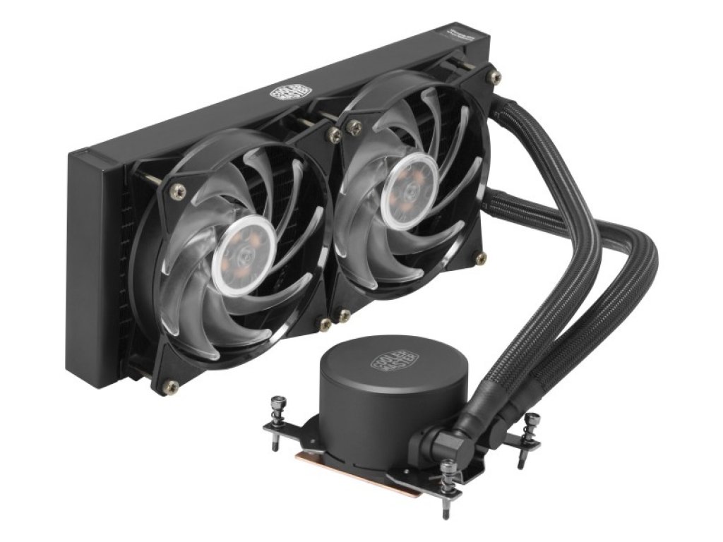 COOLER MASTER CPU水冷クーラー白＆ファン増設用ハブ セット MasterLiquid 360L Core ARGB White CPU Liquid Cooler | Cooler