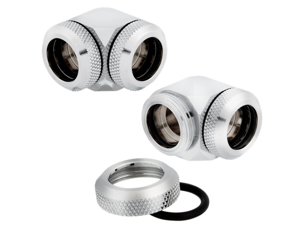 Hydro Xシリーズ XF ハードライン 14mm OD フィッティング 4個パック - クロム Hydro X Series XF Hardline 14mm OD Fitting Four Pack \u2014 Black