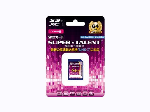 SuperTalent SDXC Card 64GB ST64SU1P