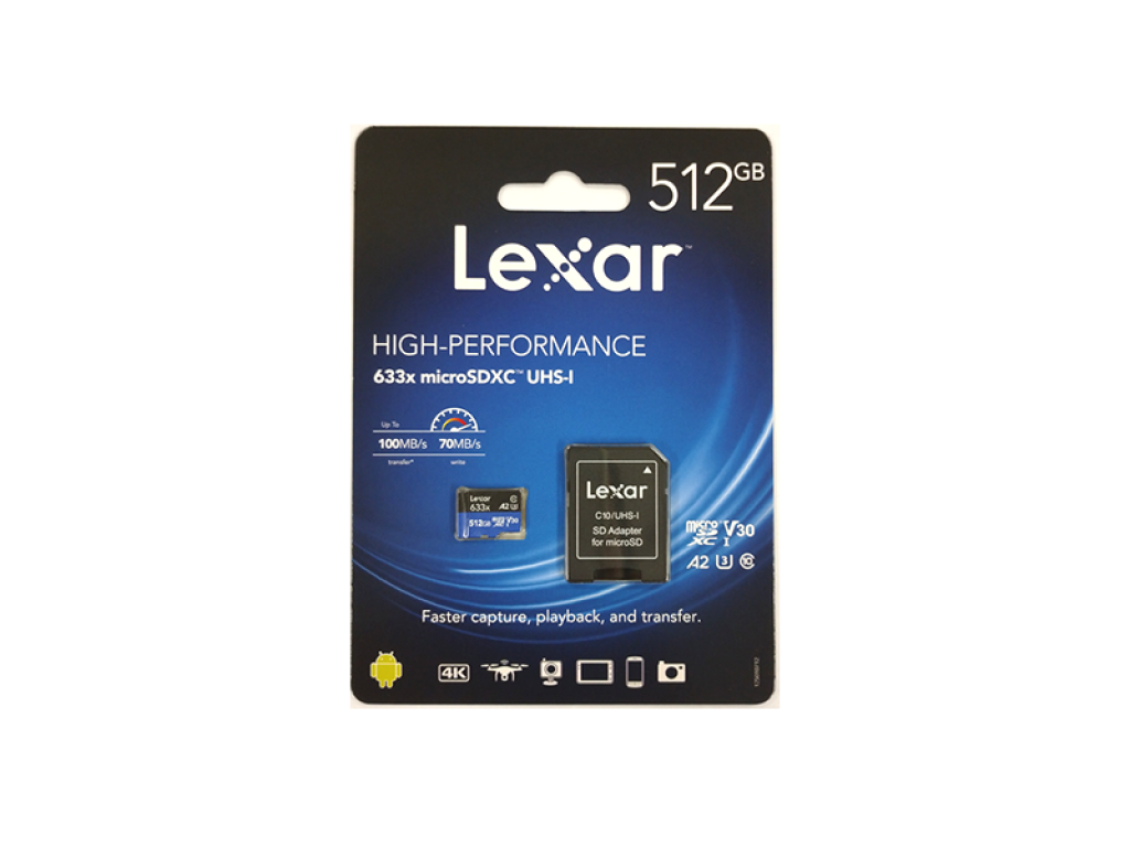 LexarMedia LSDMI512BBAP633A High-Performance 633x MicroSDXCカード LexarMedia LSDMI512BBAP633A High-Performance 633x MicroSDXCカード