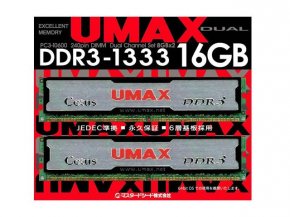 UMAX DCDDR3-16GB-1333 Cetus 240Pin PC3-10600(1333) 16GB(8GBx2枚組 