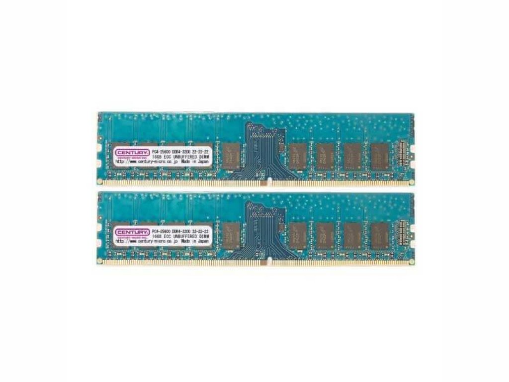 センチュリーマイクロ　DDR4 32gb 2枚セット(64gb) モジュール規格:PC4-25600(DDR4-3200) CENTURY MICRO