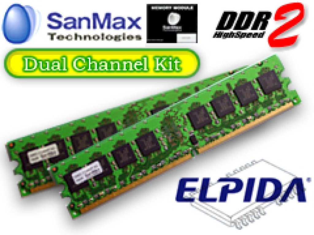 SanMax SanMax DDR2-800 1GB*2枚 CL5 ELPIDA/JEDEC 『2GB DualSet
