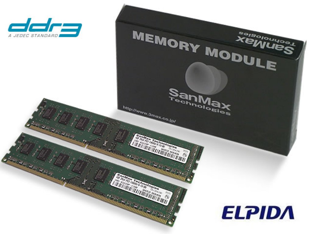 SanMax SMD-8G68NP-13H-D [DDR3 DUALSET] 240pin DDR3-1333 CL9 8GB