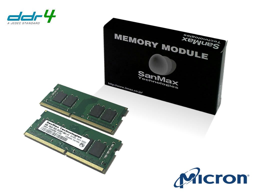 SanMax SMD4-S16G48H-26V-D ノート用 DDR4-2666 16GB(8GBx2枚組) 1RANK