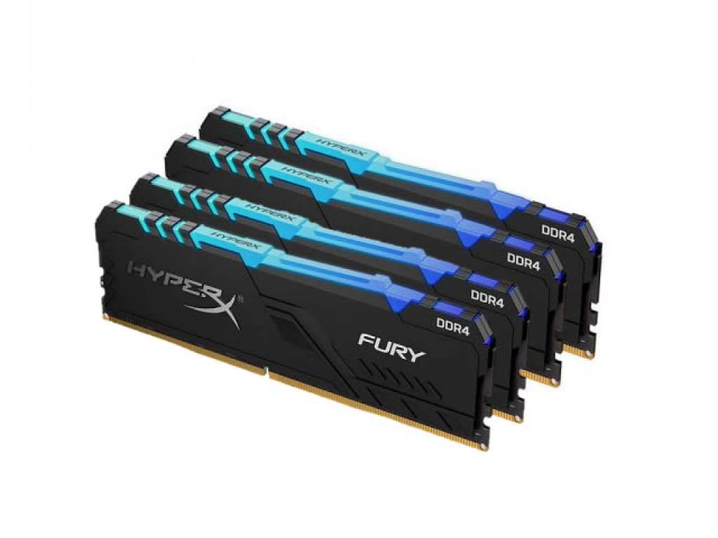 DDR4 32GB 2666MHz RGB 8GB×4枚　FURY HyperX Kingston 32GB 2666MHz DDR4 CL16 DIMM (Kit of 4) 1Rx8 Fury