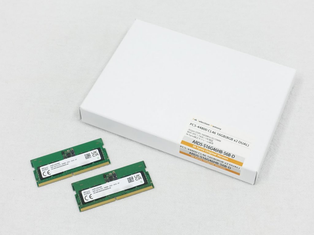 ネイティブDDR5-5600DRAM搭載、SKhynix純正モジュール採用262Pin SO