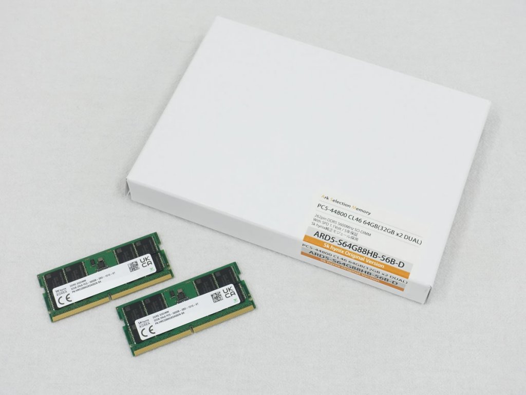 ネイティブDDR5-5600DRAM搭載、SKhynix純正モジュール採用262Pin