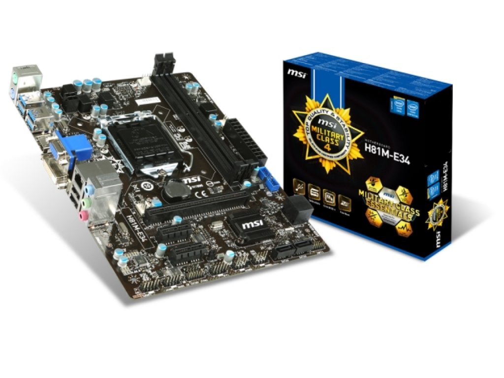 Intel H81 Expressマザーボード+CPUのセット MSI H81M-E34 インテル 8シリーズ LGA1150対応 intel H81チップセット