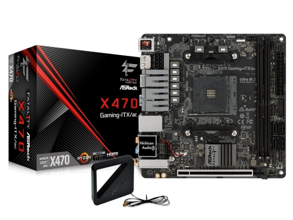 ASRock x370 gaming-itx/ac マザーボード 動作品 小型ゲーミングPCのベストパートナー。Ryzen対応Mini-ITX