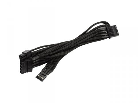 Cable De Extensión PCIe 8-pin (6+2) SilverStone - 55cm, Funda Negra, Para Fuentes De Alimentación Modulares SilverStone