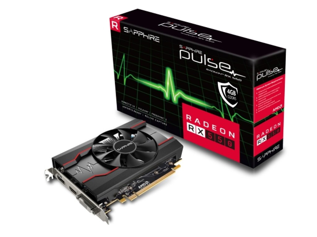 グラフィックボード・グラボ・ビデオカード RADEON RX550 4GB SAPPHIRE PULSE RADEON RX 550 4G GDDR5 HDMI/DVI-D/DP OC (UEFI