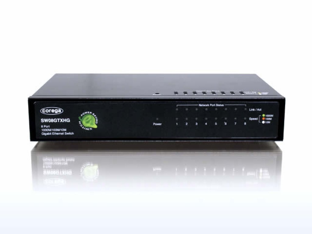 corega SW08GTXHG Giga対応 8ポート スイッチングハブ - 製品詳細