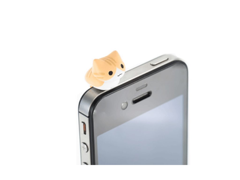 ピンクカンパニー にゃんこ型 イヤホンジャックカバー ブラウン管