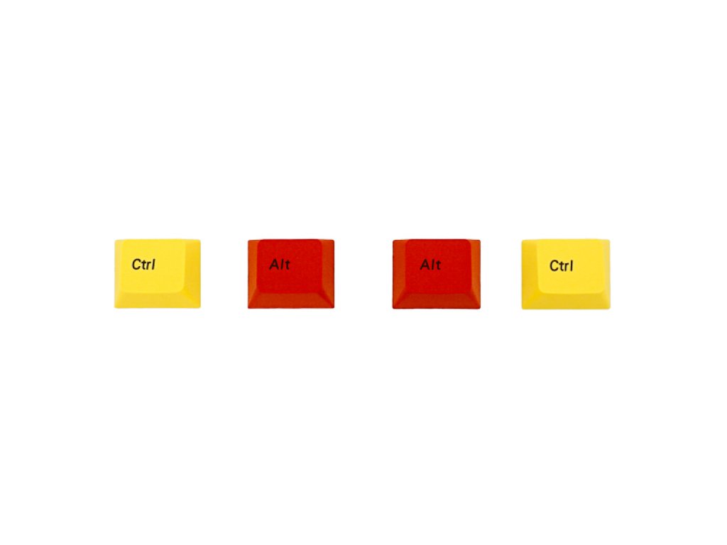 ARCHISS PBTカラーアクセサリーキーキャップ 黄Ctrl/赤Altキー キー