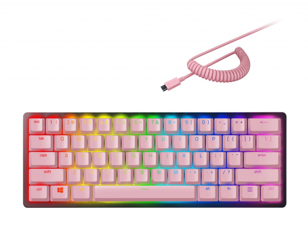 Razer PBT Keycap + Coiled Cable Upgrade Set Quartz Pink - US