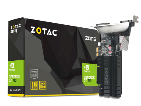 PCI-E x1接続に対応したGEFORCE GT 710搭載ファンレスグラフィックスカード「Zotac ZT-71304-20L」