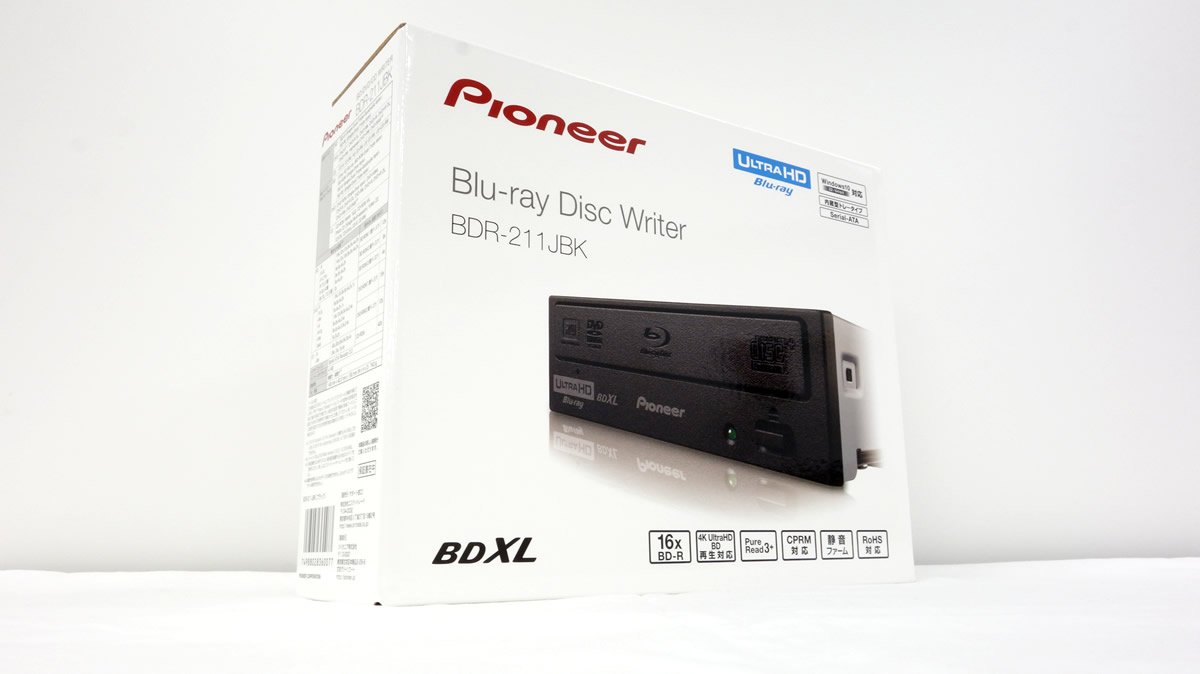 UHD BD再生に対応するPC内蔵型Blu-rayドライブ「PIONEER BDR-211JBK 