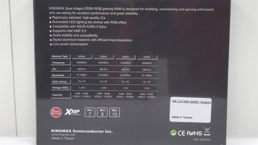 KINGMAXからRGB発光ユニット搭載DDR4 OCメモリー「Zeus Dragon DDR4