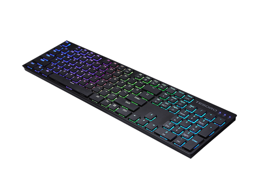 キーボーサマー専用美品 デザインと機能性を兼ね揃えた薄型RGBキーボード「TESORO Gram