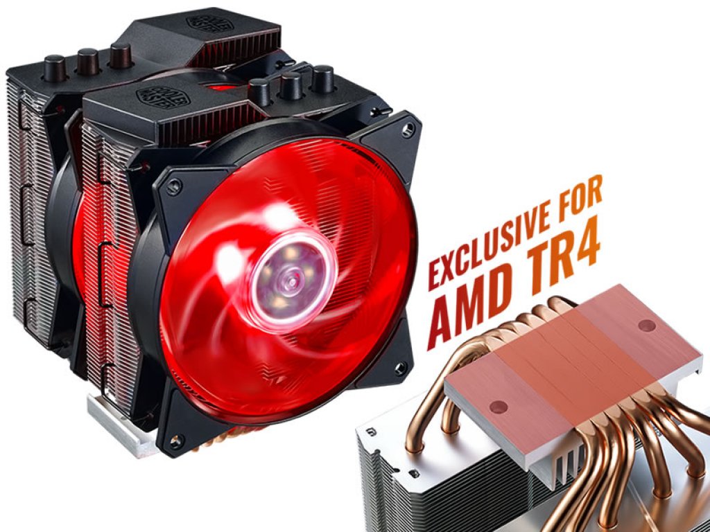 CoolerMaster、AMD TR4ソケット専用デュアルファン仕様の空冷CPU