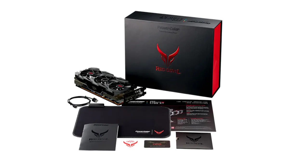 PowerColor 限定版光るマウスパッド付きオリジナル3連ファンを装備し 