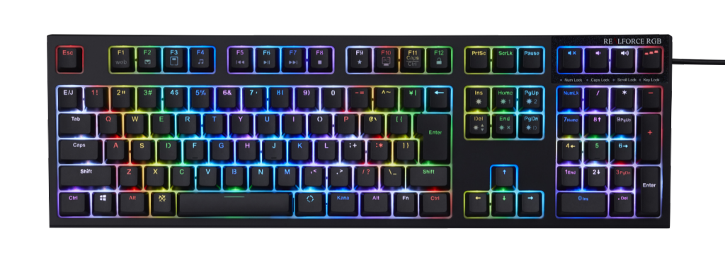 ◇美品 東プレ REALFORCE RGB JPモデル 112キーUSB日本語配列 1680万色