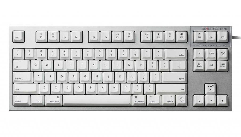 東プレREALFORCEキーボードのMac向けモデルにテンキーレスモデルが新た