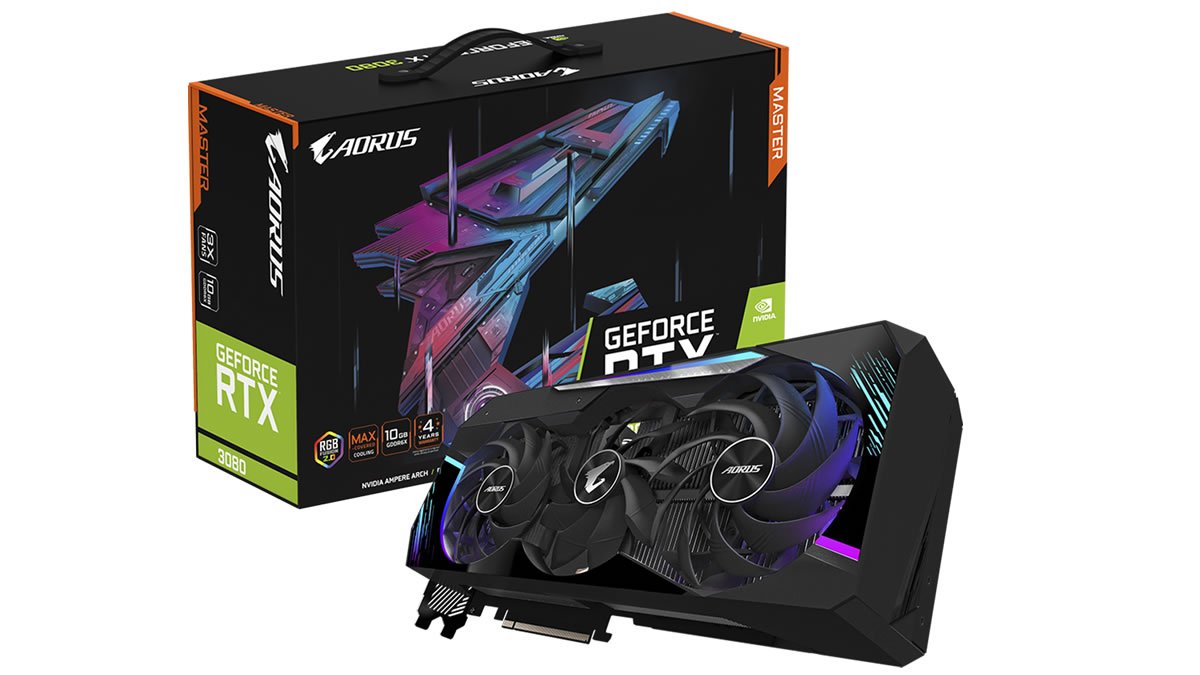 AORUSの4スロット占有の大型クーリングシステムを採用したRTX 3080搭載 