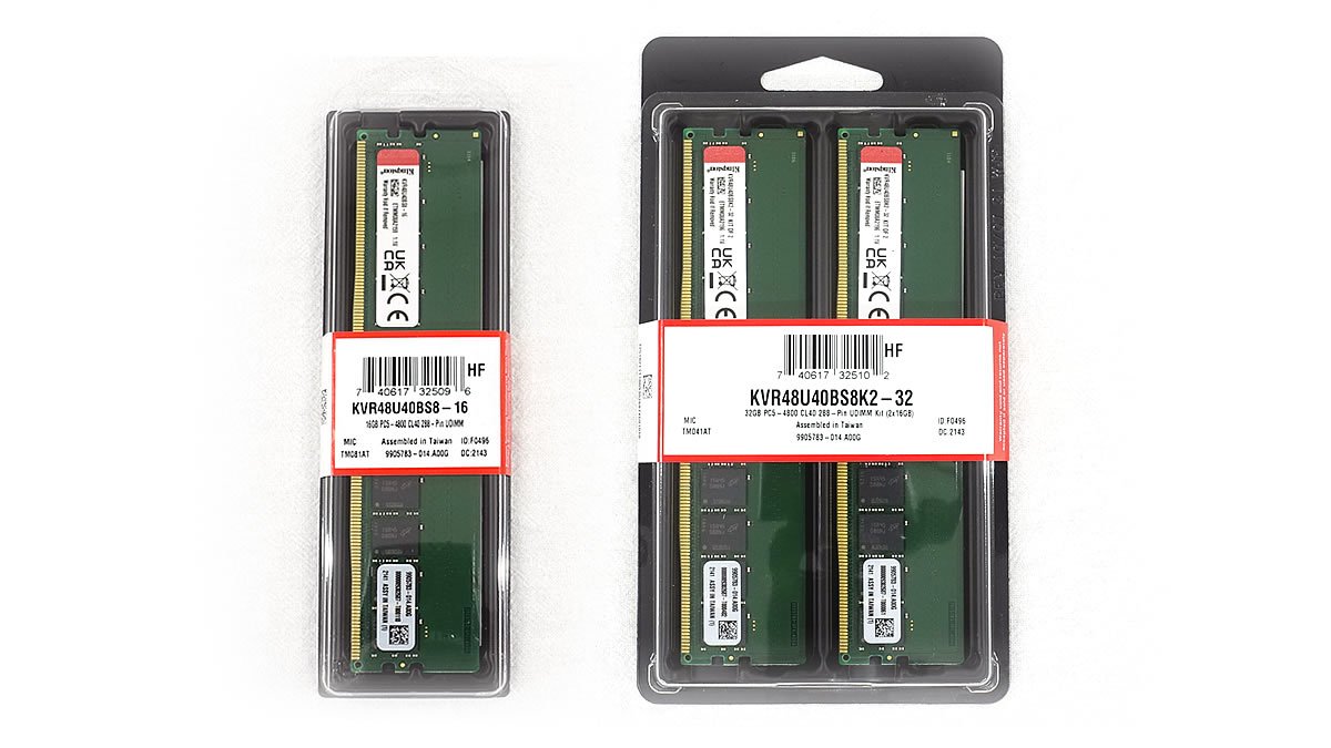 KingstonからJEDEC準拠のDDR5 4800MHzデスクトップ用メモリー 