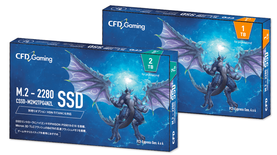 CFDからPHISON PS5018-E18コントローラとMicron B47R 3D TLCを CFDからPHISON PS5018-E18コントローラとMicron B47R 3D TLCを