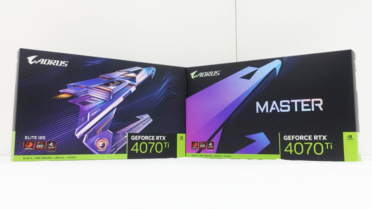 LCD搭載モデルも、GIGABYTEのAORUSからOC仕様のGeForce RTX 4070 Ti 