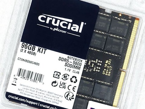 ノート向け2枚で96GB、CrucialからMicron 24Gbit DRAM搭載の24GBと48GB DDR5 5600MT/s SO-DIMM各種販売開始