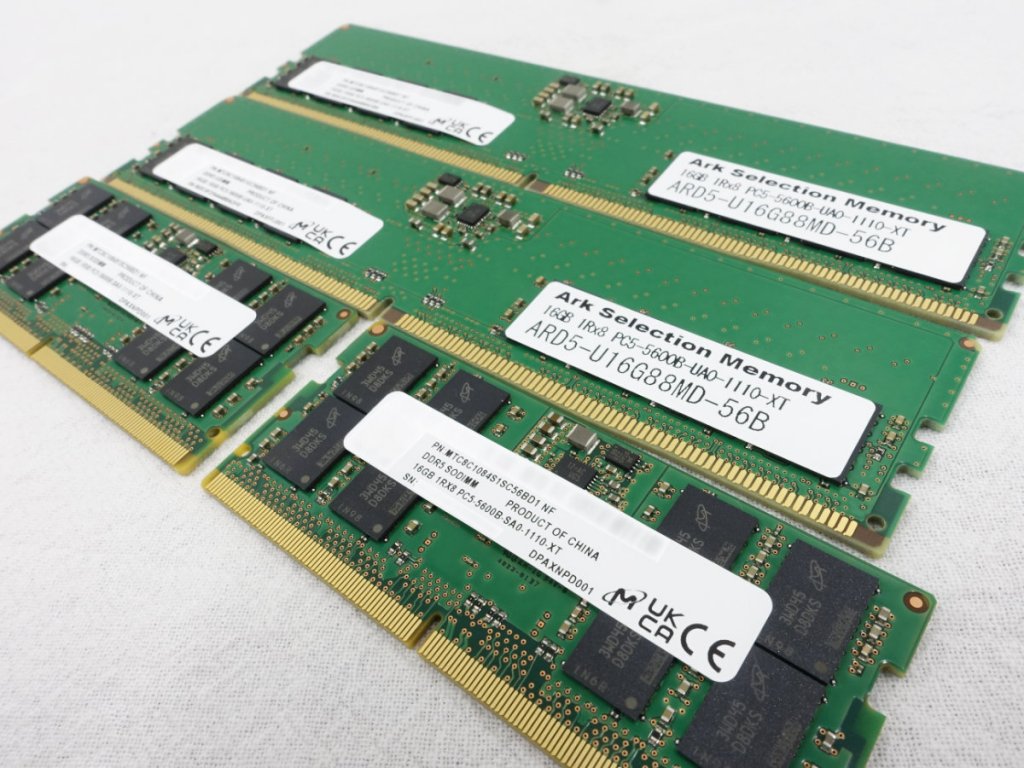 注目のDダイ、Micron DDR5-5600 D-Die DRAM搭載純正JEDECモジュール