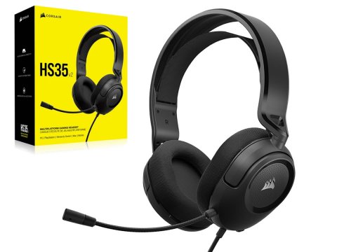 USBアダプタ付属、CORSAIRから低価格な有線ヘッドセット「HS35 Surround v2 Carbon」