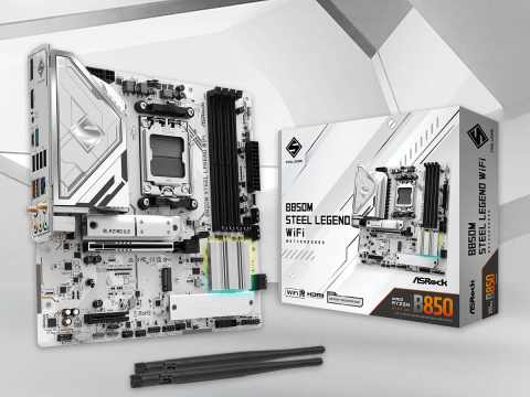 ASRockよりソケットAM5対応B850チップセット搭載のホワイト系MicroATXマザーボード「B850M Steel Legend WiFi」