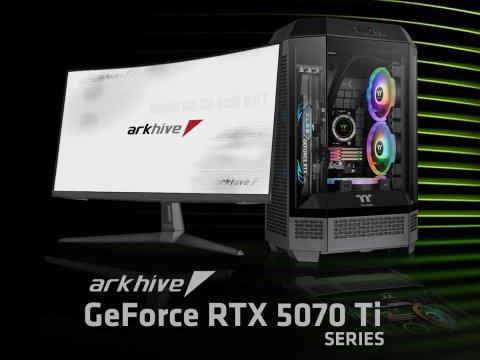 パソコンショップアークより、メイドイン秋葉原BTOパソコンのarkhiveブランドから、NVIDIA GeForce RTX 5070Ti 搭載ハイエンドゲーミングPCの受注を開始