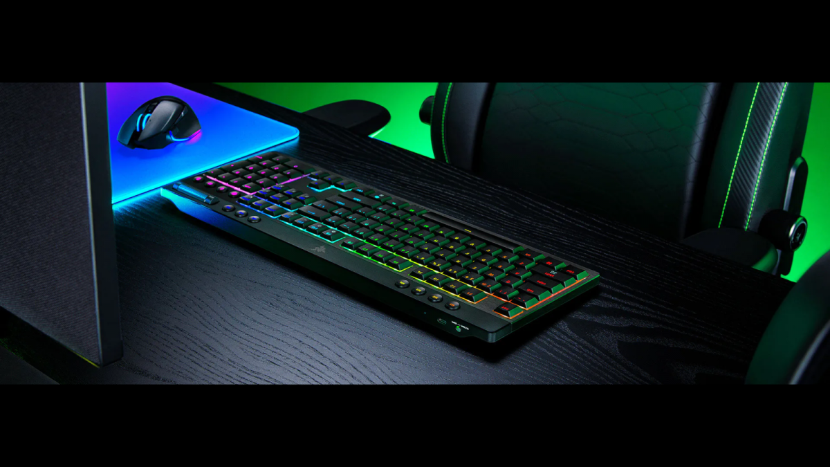 ロープロファイルスイッチを搭載したワイヤレスメカニカルキーボード