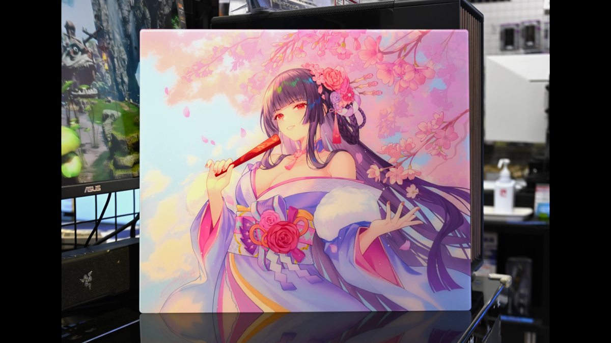 ガラスマウスパッド。 フレーム付きキャラクターアート 1281 KIBU Gearより、人気イラストレーター描きおろしイラストのガラス