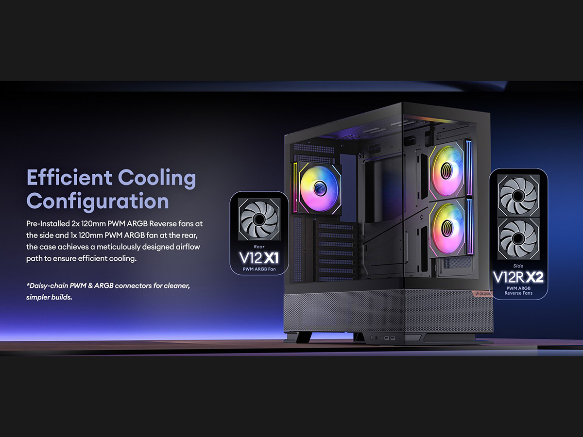 Okinosより、コストパフォーマンスに優れたATX対応ピラーレスのミドル