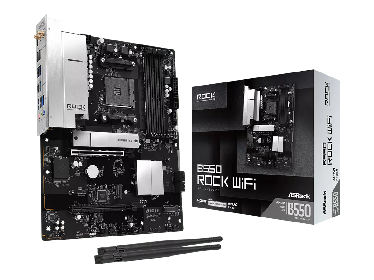 ASRockより、WiFi付きAM4対応のB550チップセット搭載「B550 Rock WiFi