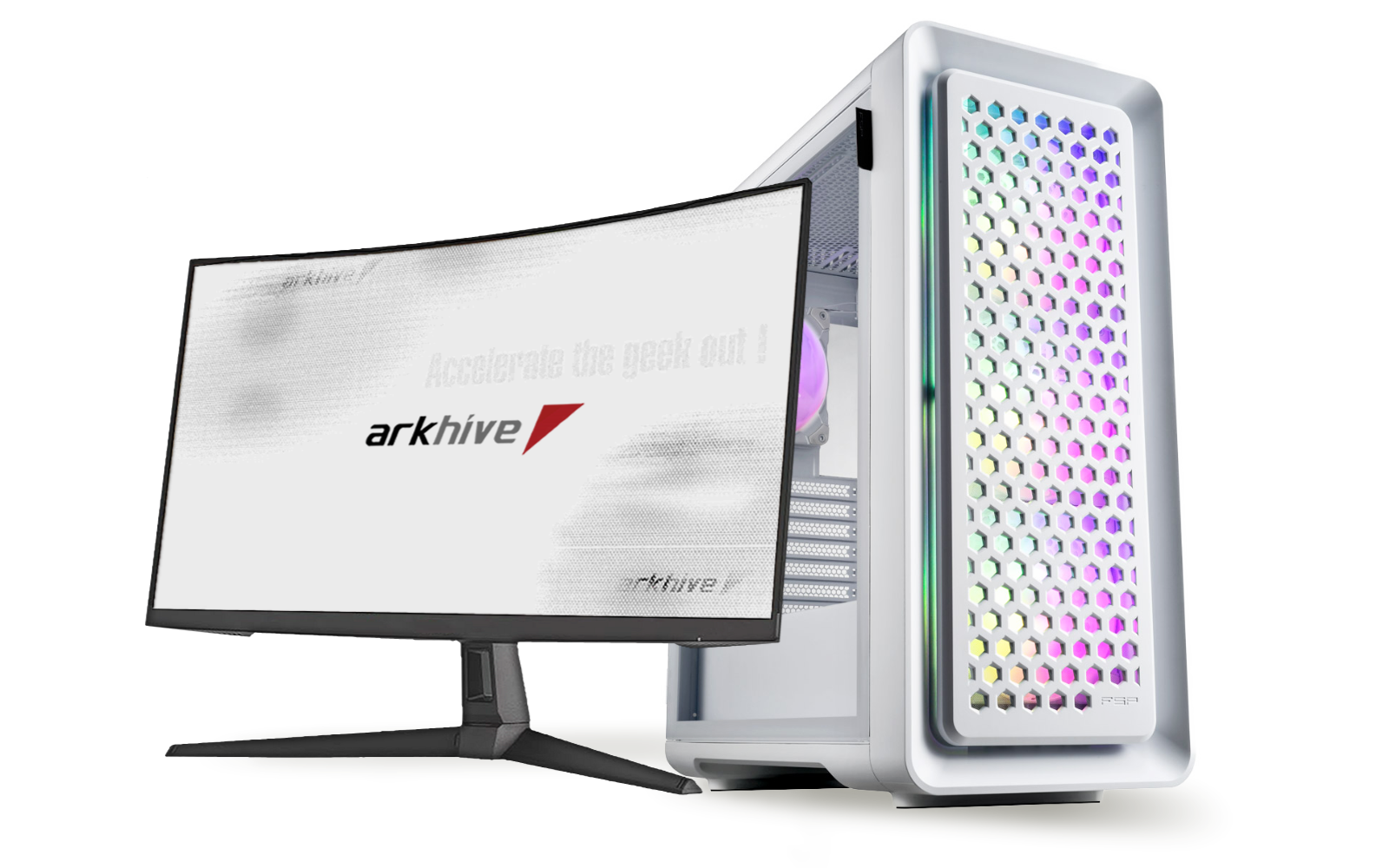 arkhive 両面強化ガラス仕様のミドルタワーケース「FSP CUT593P」採用